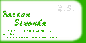 marton simonka business card